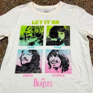 🎸 '20 The Beatles Band 4 Members Photo Square Soft Apple Records Cream Color T